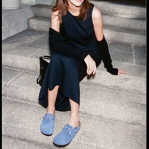 Birkenstock Blue Boston Clogs